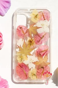 Genuine pressed dried real flower Samsung / iphone case - crystal clear case