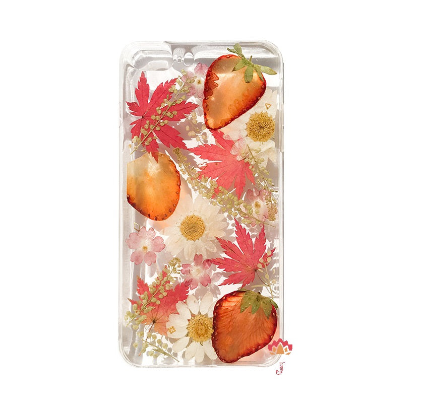 Genuine pressed dried real flower Samsung / iphone case - crystal clear case