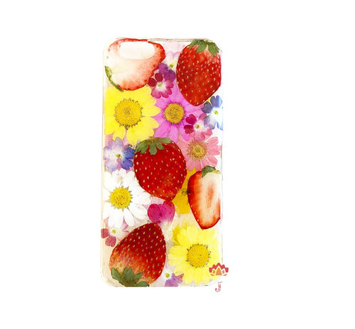 Genuine pressed dried real flower Samsung / iphone case - crystal clear case