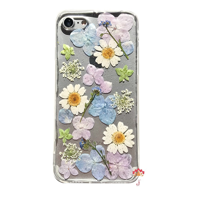 Genuine pressed dried real flower Samsung / iphone case - crystal clear case