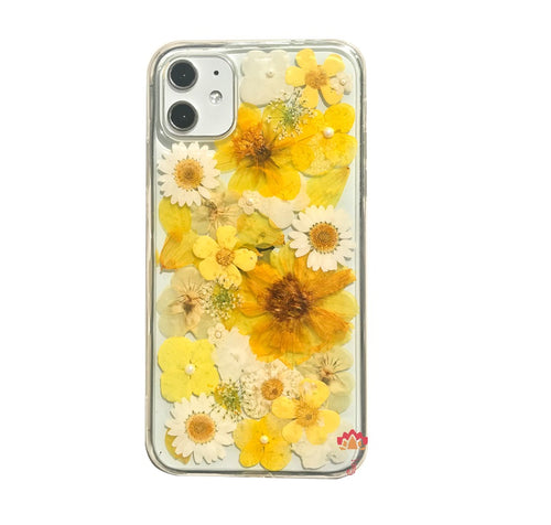 Genuine pressed dried real flower Samsung / iphone case - crystal clear case