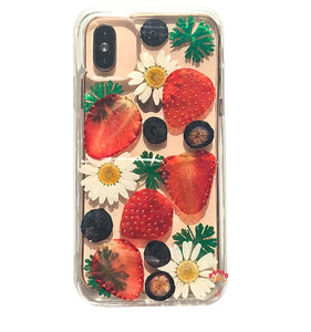 Genuine pressed dried real flower Samsung / iphone case - crystal clear case