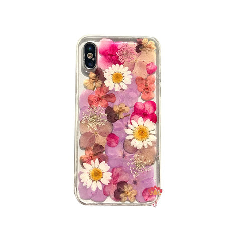 Genuine pressed dried real flower Samsung / iphone case - crystal clear case