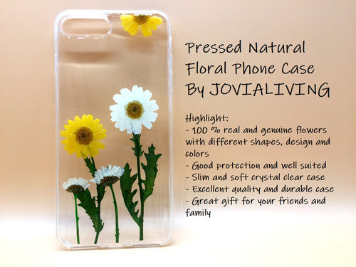 (FREE SHIPPING) Genuine pressed dried flower Samsung / iphone case - crystal clear case