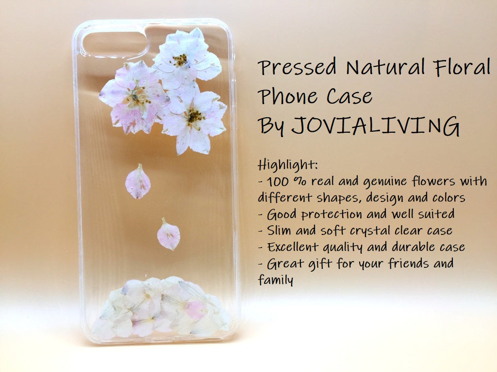 (FREE SHIPPING) Genuine pressed dried flower Samsung / iphone case - crystal clear case