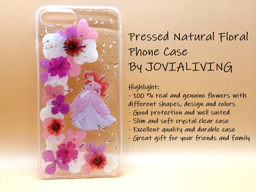 (FREE SHIPPING) Genuine pressed dried flower Samsung / iphone case - crystal clear case