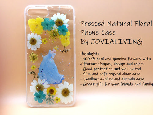 (FREE SHIPPING) Genuine pressed dried flower Samsung / iphone case - crystal clear case