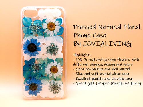 (FREE SHIPPING) Genuine pressed dried flower Samsung / iphone case - crystal clear case