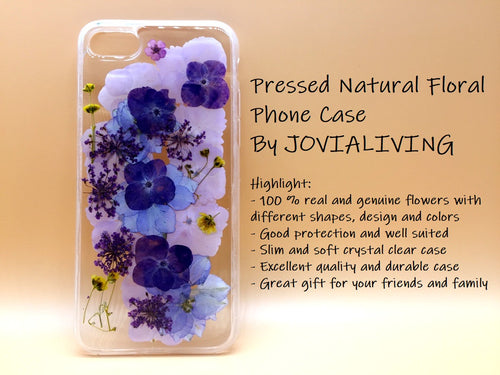 (FREE SHIPPING) Genuine pressed dried flower Samsung / iphone case - crystal clear case