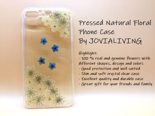 (FREE SHIPPING) Genuine pressed dried flower Samsung / iphone case - crystal clear case