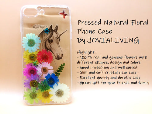 (FREE SHIPPING) Genuine pressed dried flower Samsung / iphone case - crystal clear case