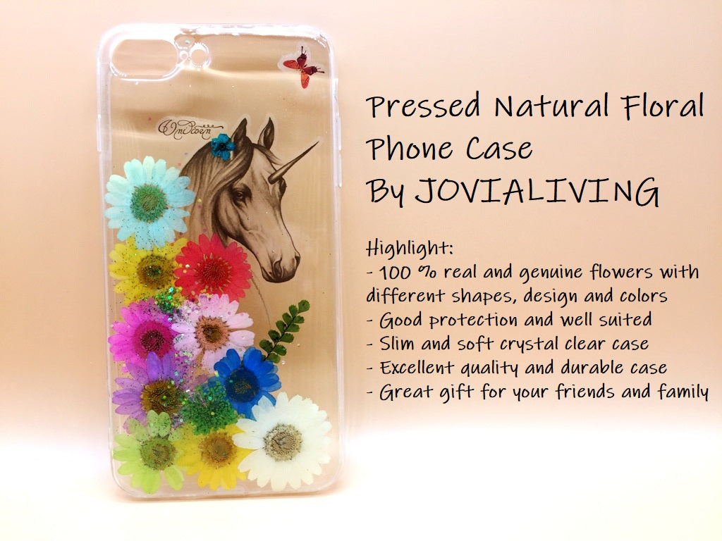 (FREE SHIPPING) Genuine pressed dried flower Samsung / iphone case - crystal clear case