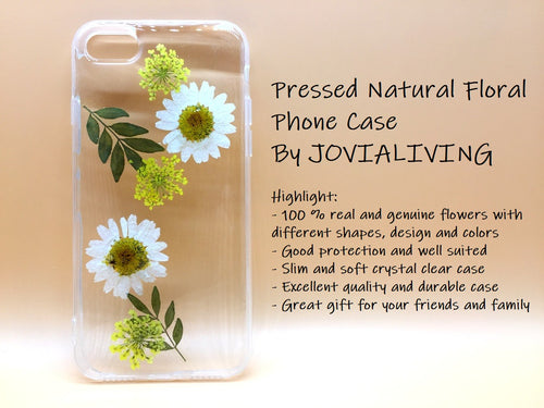 (FREE SHIPPING) Genuine pressed dried flower Samsung / iphone case - crystal clear case