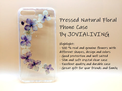 (FREE SHIPPING) Genuine pressed dried flower Samsung / iphone case - crystal clear case