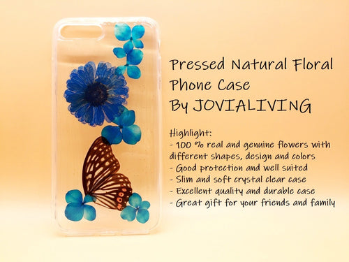 (FREE SHIPPING) Genuine pressed dried flower Samsung / iphone case - crystal clear case