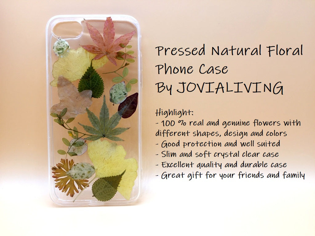 (FREE SHIPPING) Genuine pressed dried flower Samsung / iphone case - crystal clear case