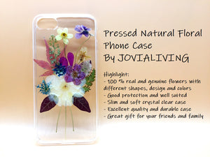 (FREE SHIPPING) Genuine pressed dried flower Samsung / iphone case - crystal clear case