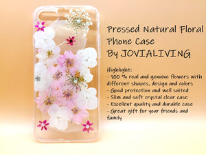 (FREE SHIPPING) Genuine pressed dried flower Samsung / iphone case - crystal clear case