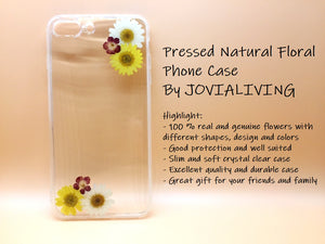 (FREE SHIPPING) Genuine pressed dried flower Samsung / iphone case - crystal clear case