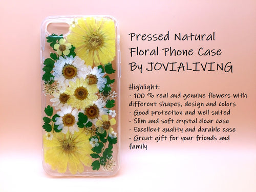 (FREE SHIPPING) Genuine pressed dried flower Samsung / iphone case - crystal clear case