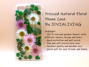 (FREE SHIPPING) Genuine pressed dried flower Samsung / iphone case - crystal clear case