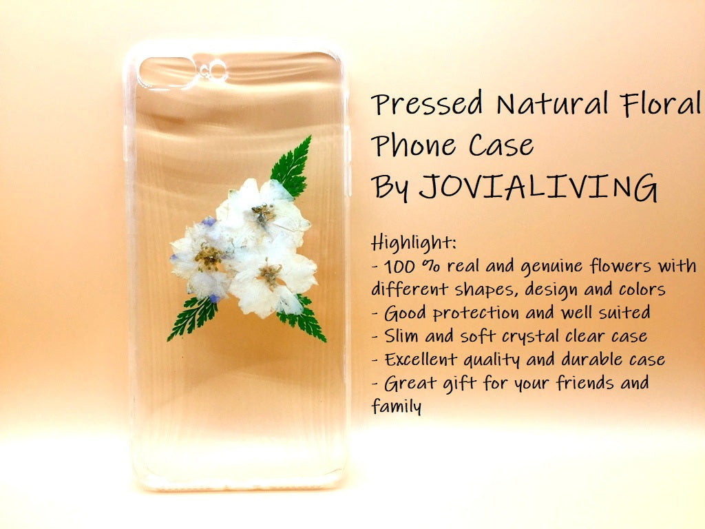 (FREE SHIPPING) Genuine pressed dried flower Samsung / iphone case - crystal clear case