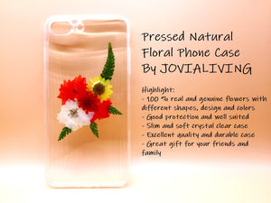 (FREE SHIPPING) Genuine pressed dried flower Samsung / iphone case - crystal clear case