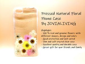 (FREE SHIPPING) Genuine pressed dried flower Samsung / iphone case - crystal clear case