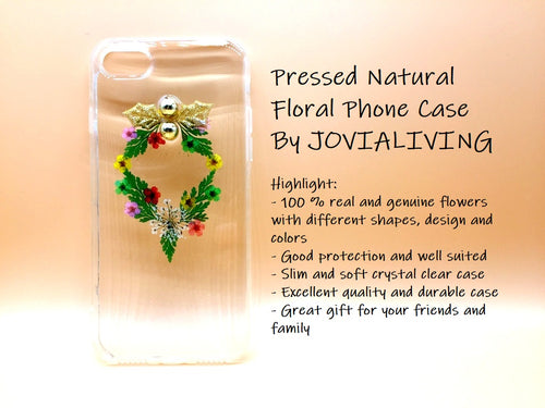 (FREE SHIPPING) Genuine pressed dried flower Samsung / iphone case - crystal clear case