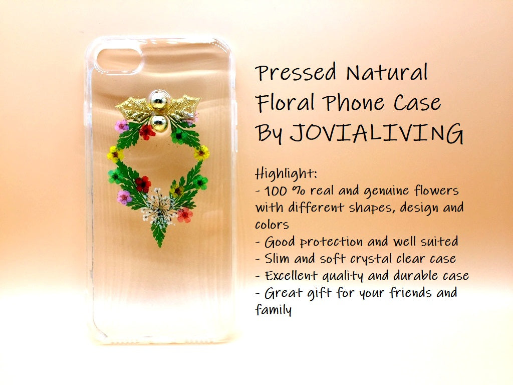 (FREE SHIPPING) Genuine pressed dried flower Samsung / iphone case - crystal clear case