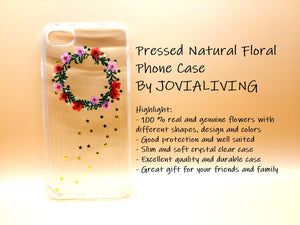 (FREE SHIPPING) Genuine pressed dried flower Samsung / iphone case - crystal clear case