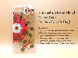 (FREE SHIPPING) Genuine pressed dried flower Samsung / iphone case - crystal clear case