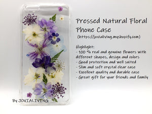 (FREE SHIPPING) Genuine pressed dried flower Samsung / iphone case - crystal clear case