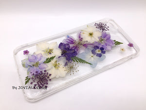 (FREE SHIPPING) Genuine pressed dried flower Samsung / iphone case - crystal clear case