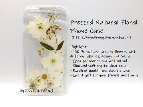 (FREE SHIPPING) Genuine pressed dried flower Samsung / iphone case - crystal clear case