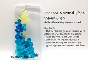 (FREE SHIPPING) Genuine pressed dried flower Samsung / iphone case - crystal clear case