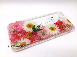 (FREE SHIPPING) Genuine pressed dried flower Samsung / iphone case - crystal clear case